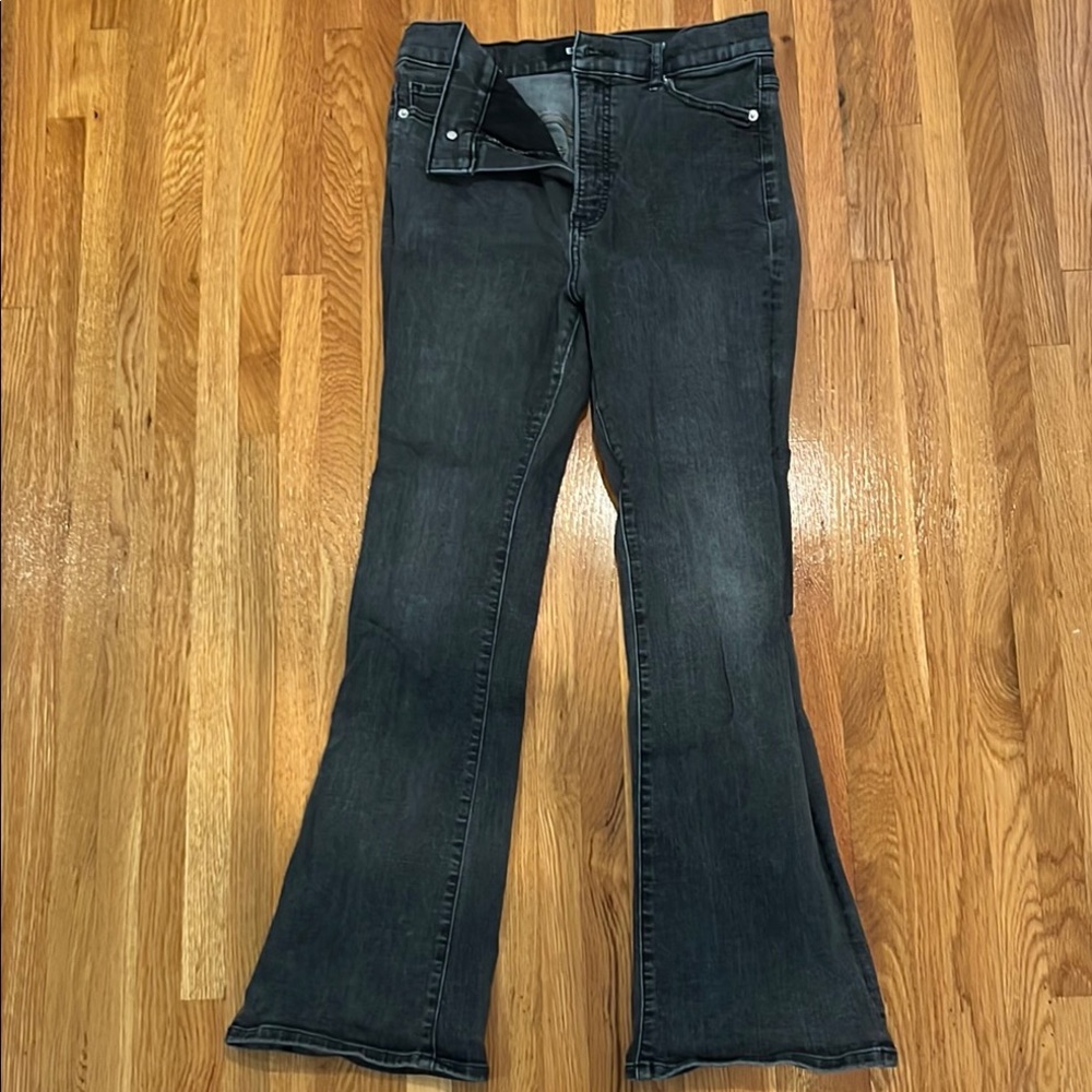 Express Dark Gray Flare Jeans